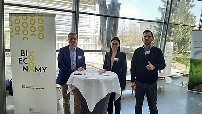 Werner Balika (Innovation Salzburg GmbH), Anna-Maria Schnegg (proHolz Tirol), Fabian Matthias Freund (Cleantech-Cluster, Business Upper Austria)