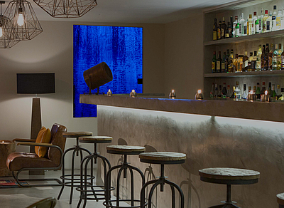 Leuchtende Akzente in einem internationalen Designhotel mit Eiche Wave umgesetzt mit Hirnholz!	